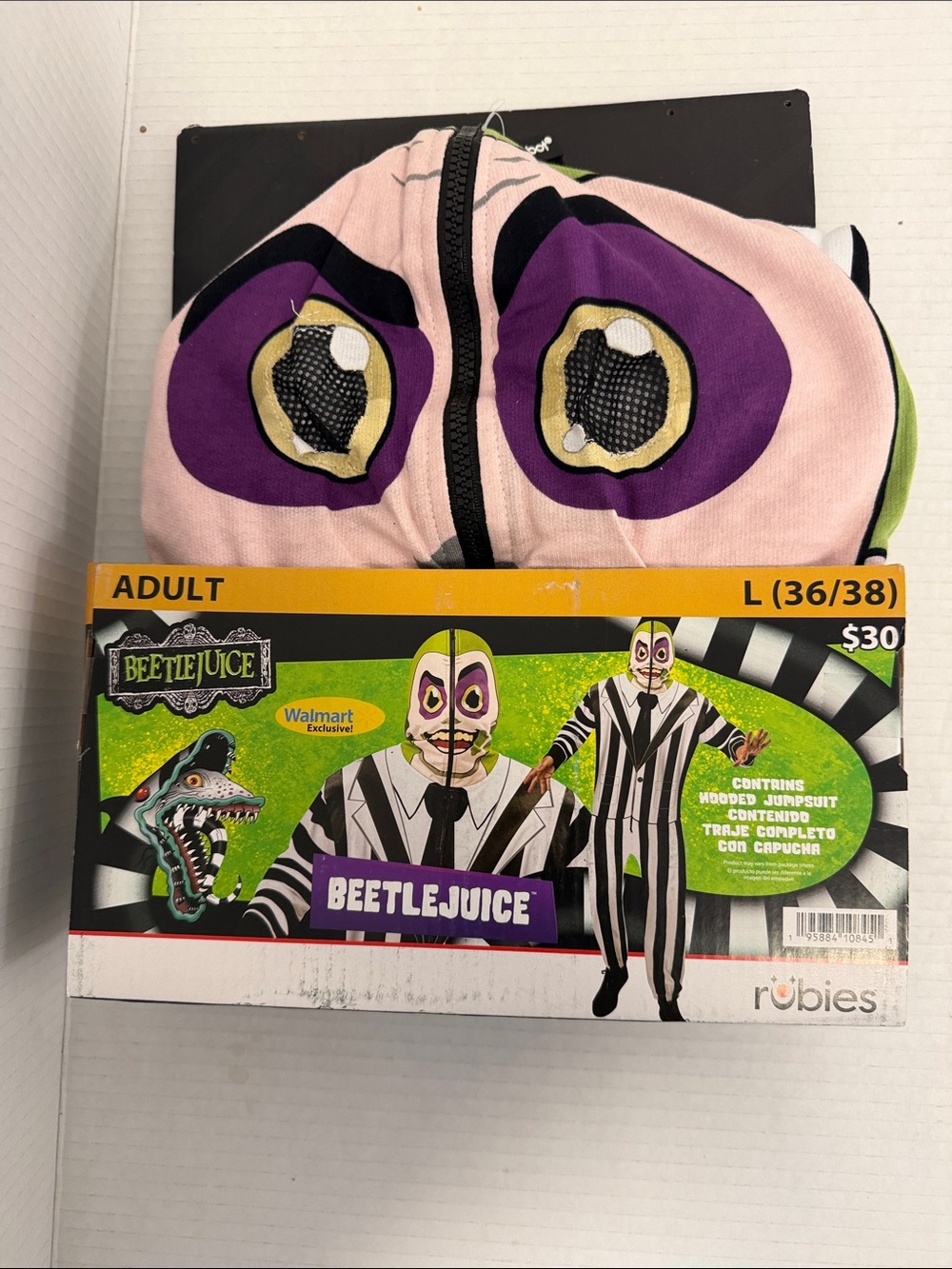 Rubie's Beetlejuice Hooded Jumpsuit in Pink and Purple